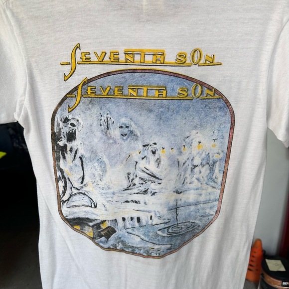 Iron Maiden Band Tee Mens Size Small White Vintage Concert Heavy Metal Grail - Picture 5 of 8